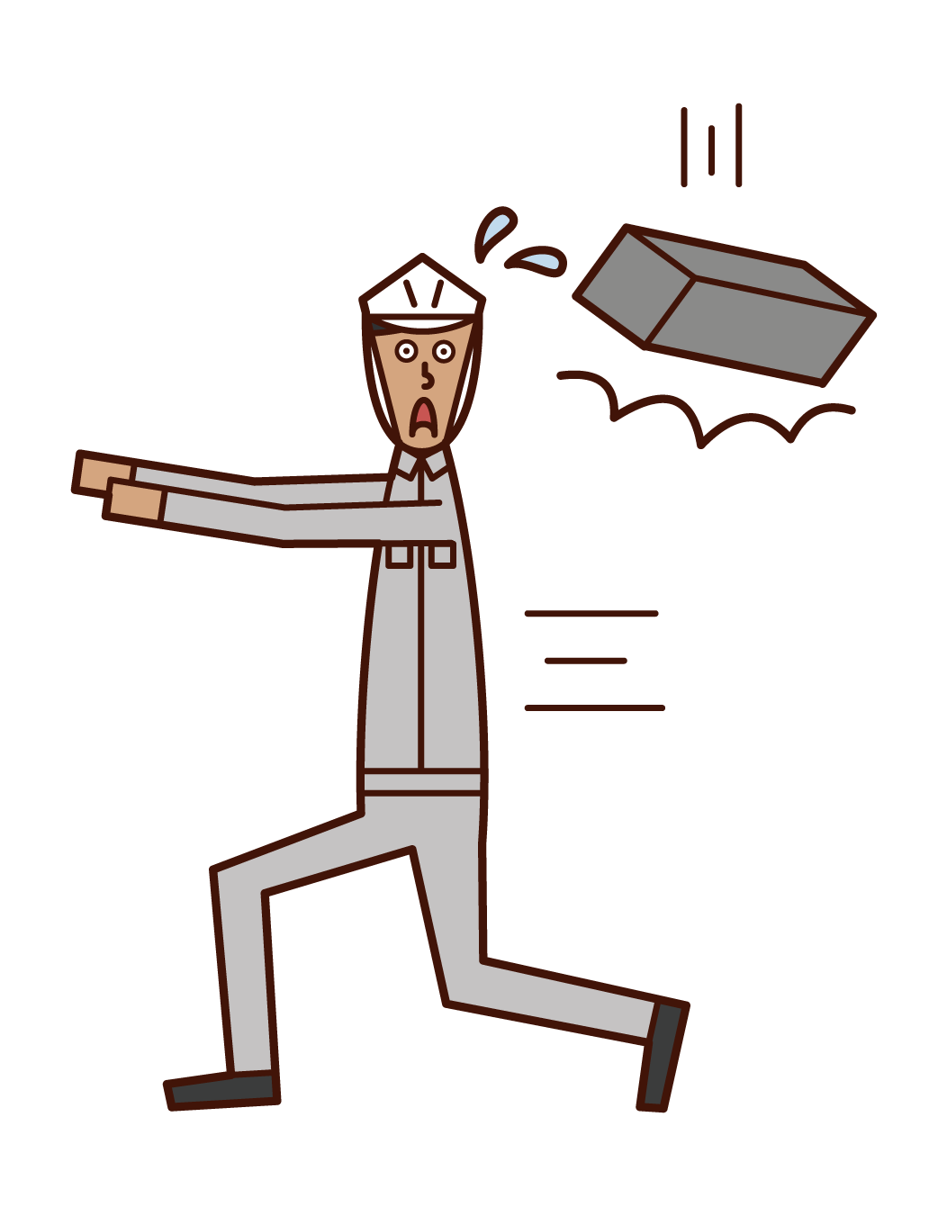 Illustration of falling object caution (man)