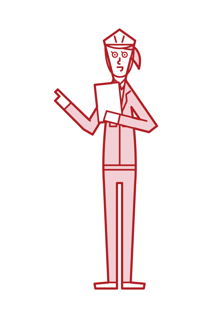 Illustration of a person (woman) who confirms safety and calls
