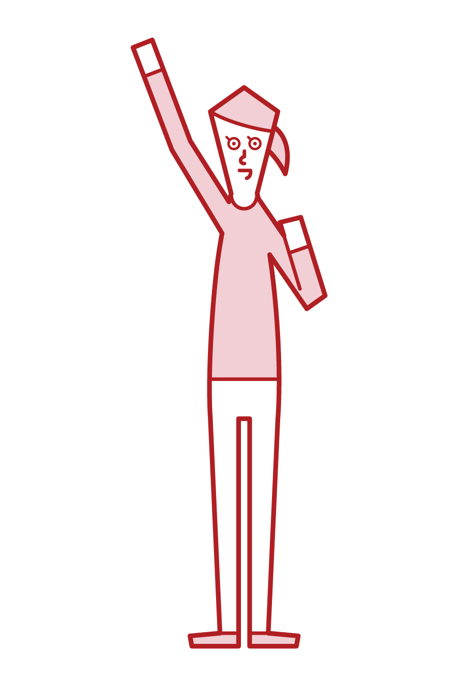 高舉拳頭的人艾奧（女性）的插圖
