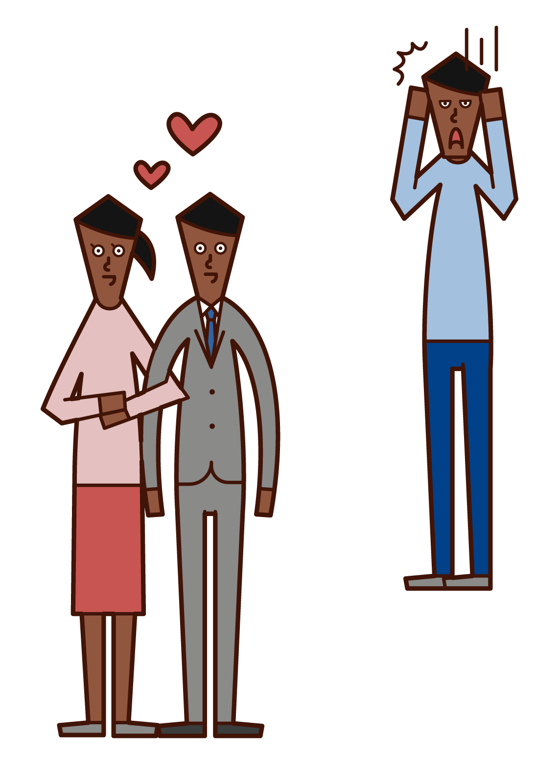 Illustration of cheating and infidelity