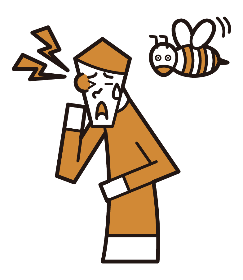 꿀벌에 물린 사람 (남성)의 그림