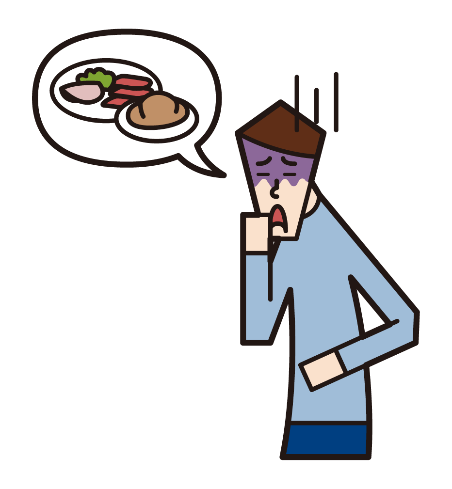 Illustration of anorexia and eating disorder (man)