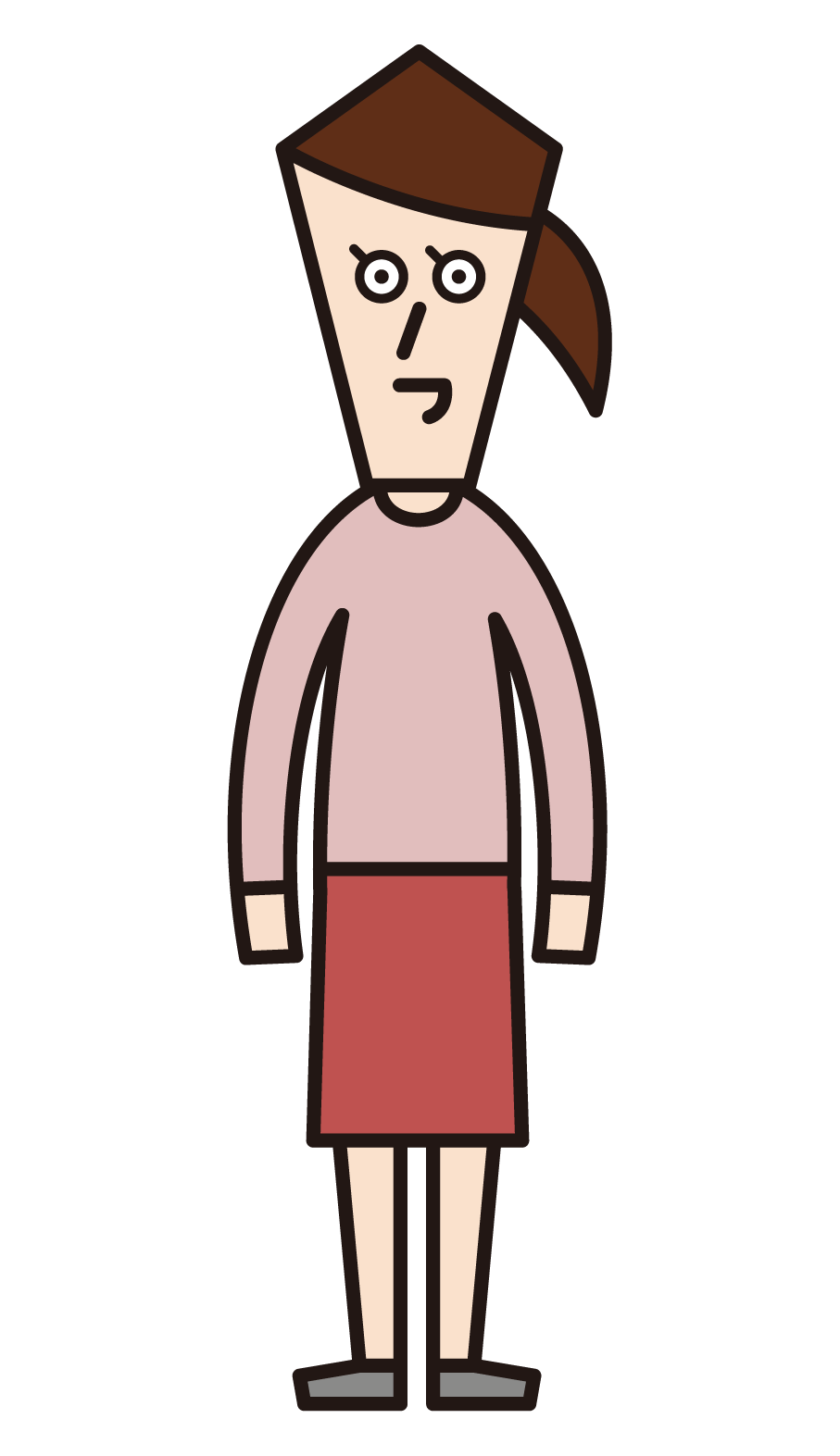 Illustration of an upright person (woman)