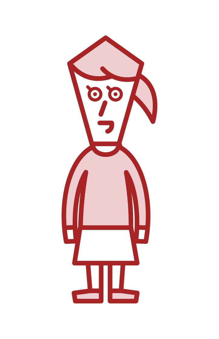 Illustration of a child (girl) standing upright