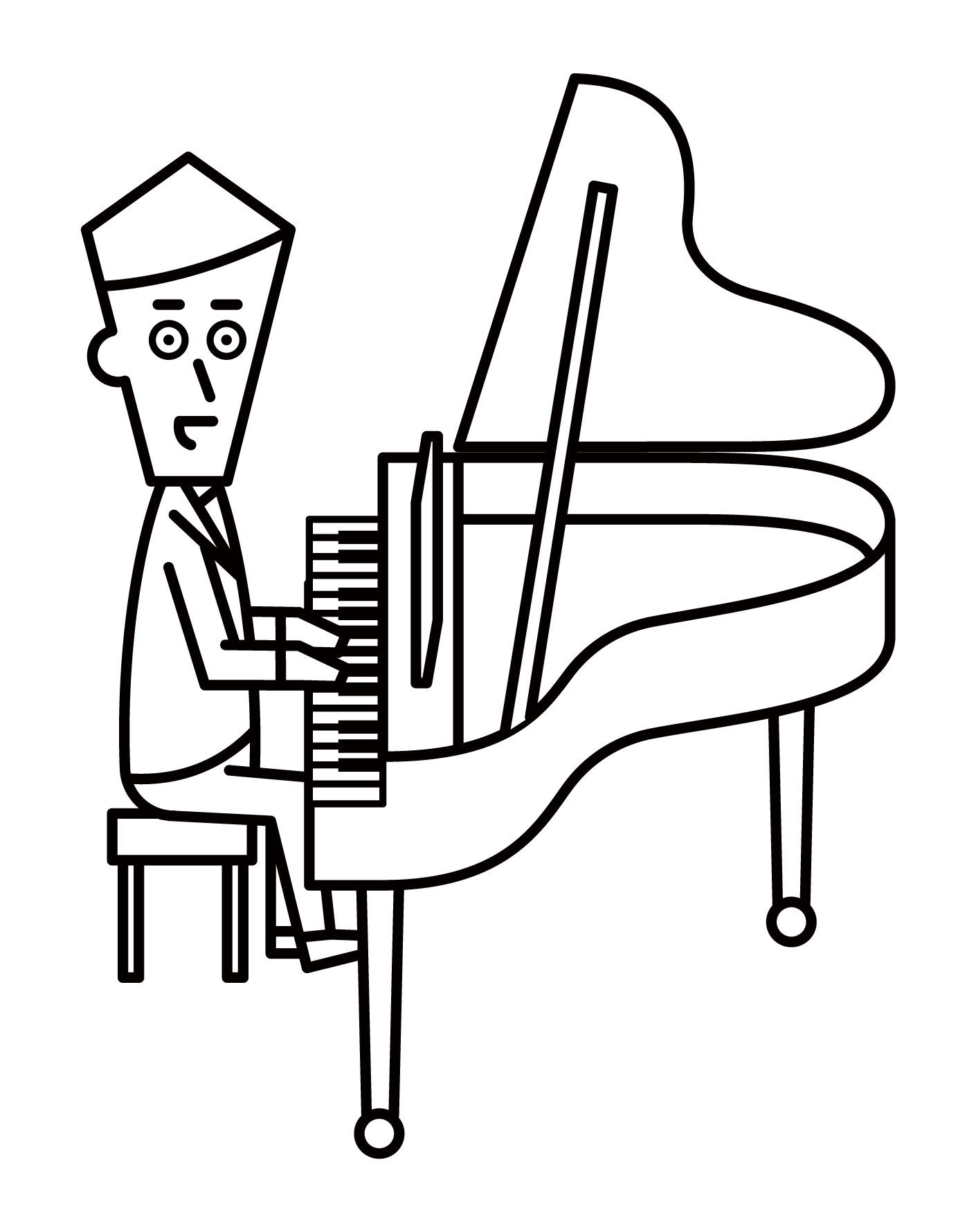 피아니스트의 일러스트 (남성)