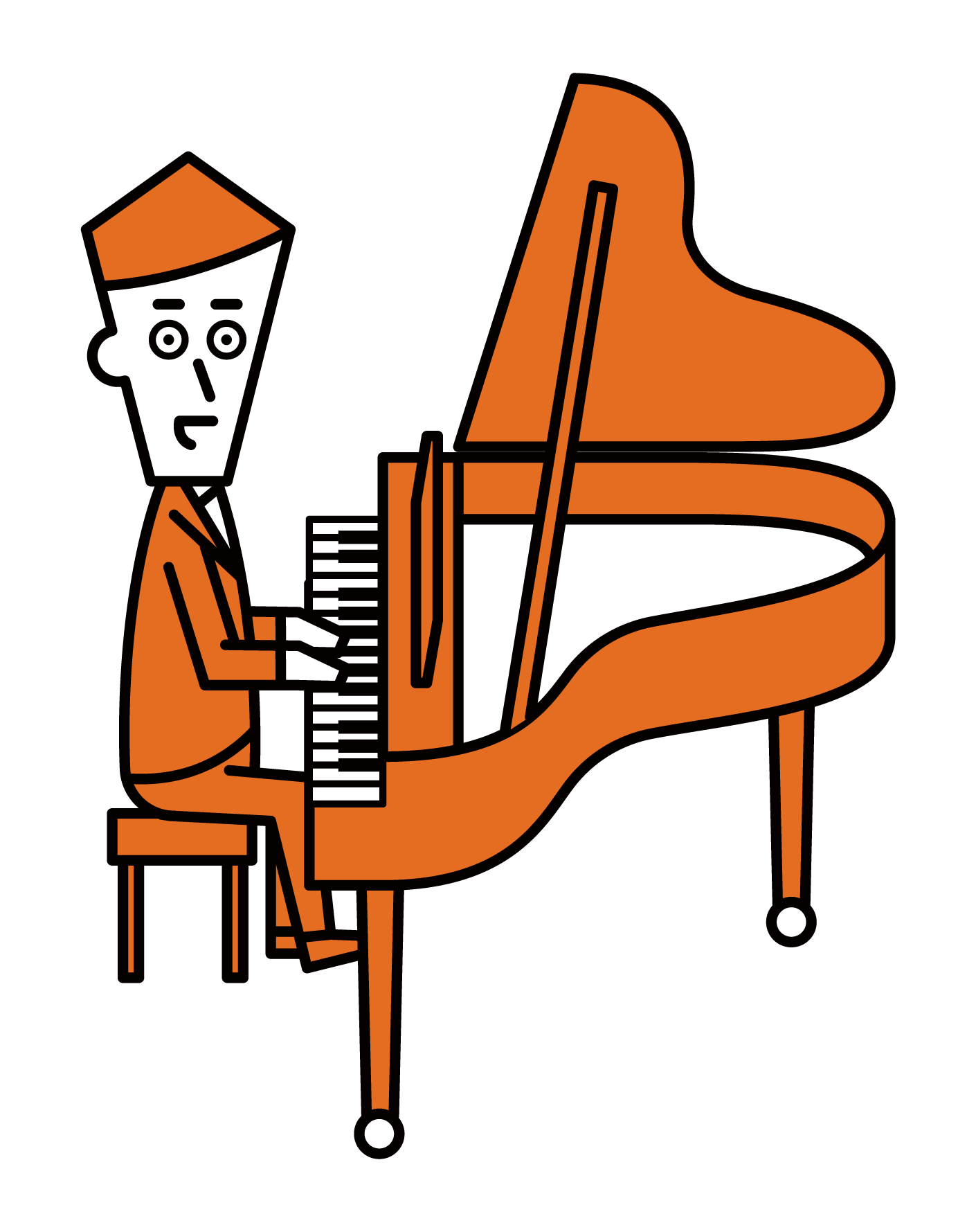 Illustration of a pianist (male)