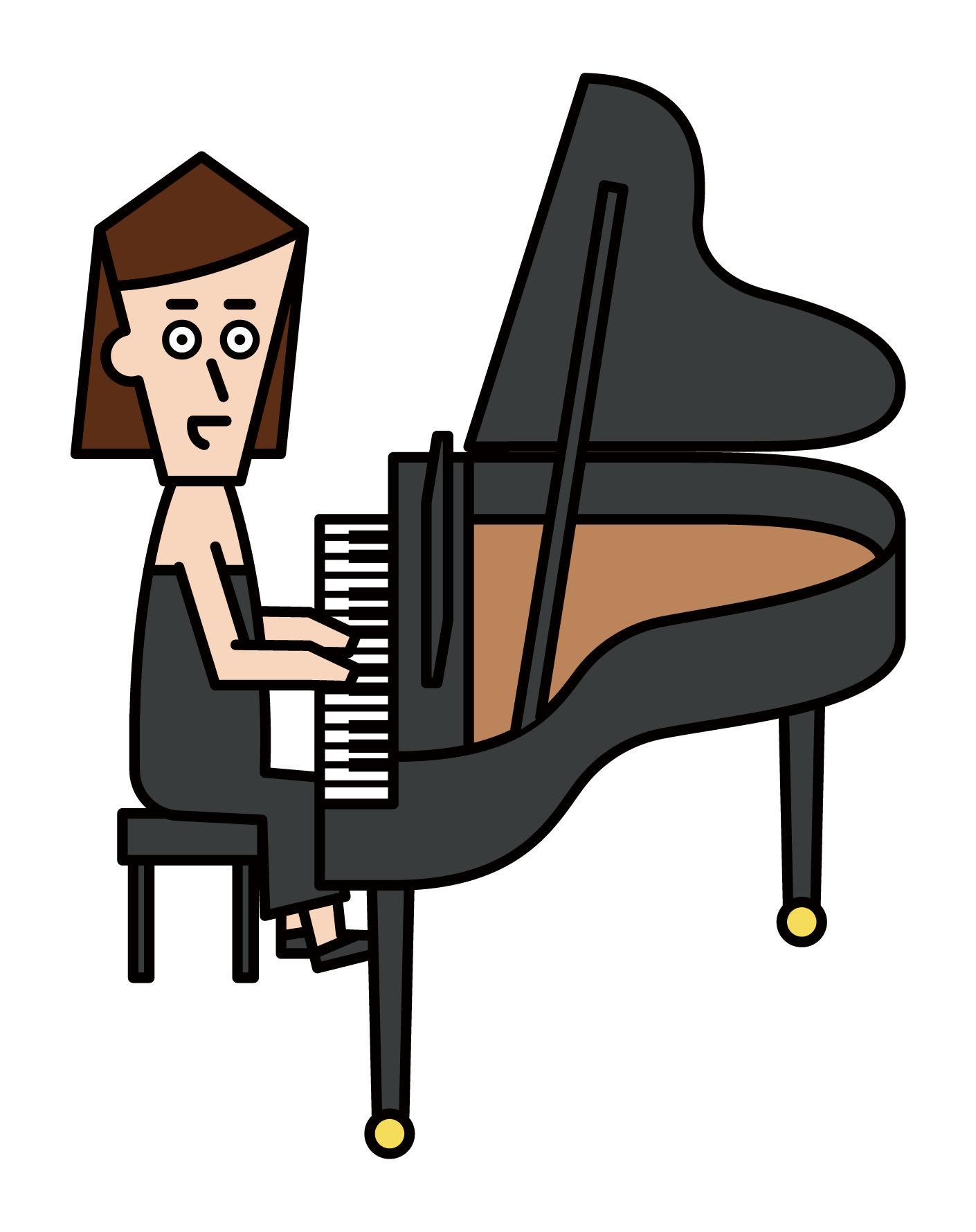 Illustration of a pianist (female)