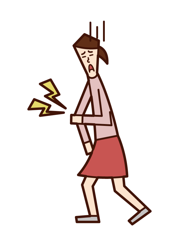 Illustration of a shocked person (woman)