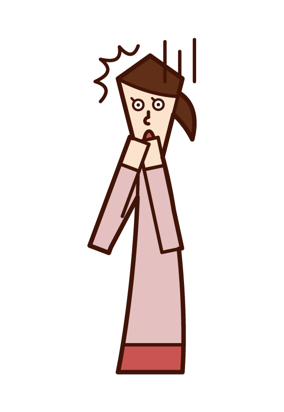 Illustration of a shocked person (woman)