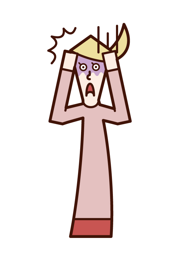 Illustration of a shocked person (woman)