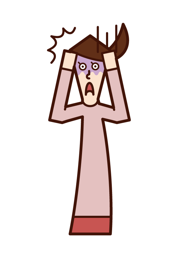 Illustration of a shocked person (woman)