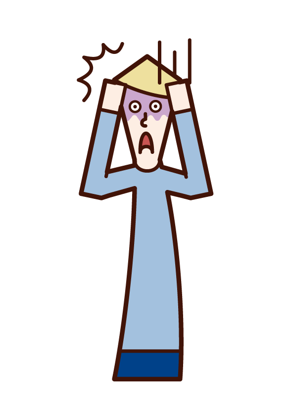 Illustration of a shocked person (man)