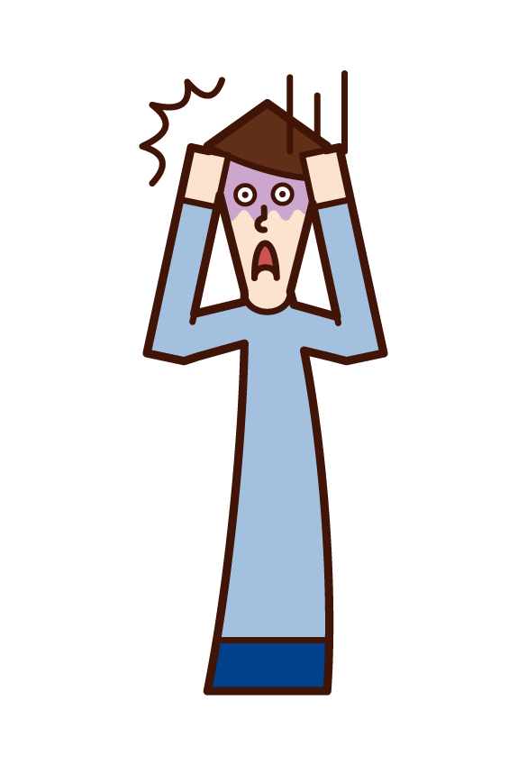 Illustration of a shocked person (man) Illustration of a shocked person (man)