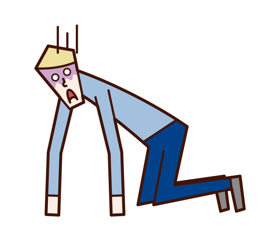 Illustration of depressed or shocked person (man)