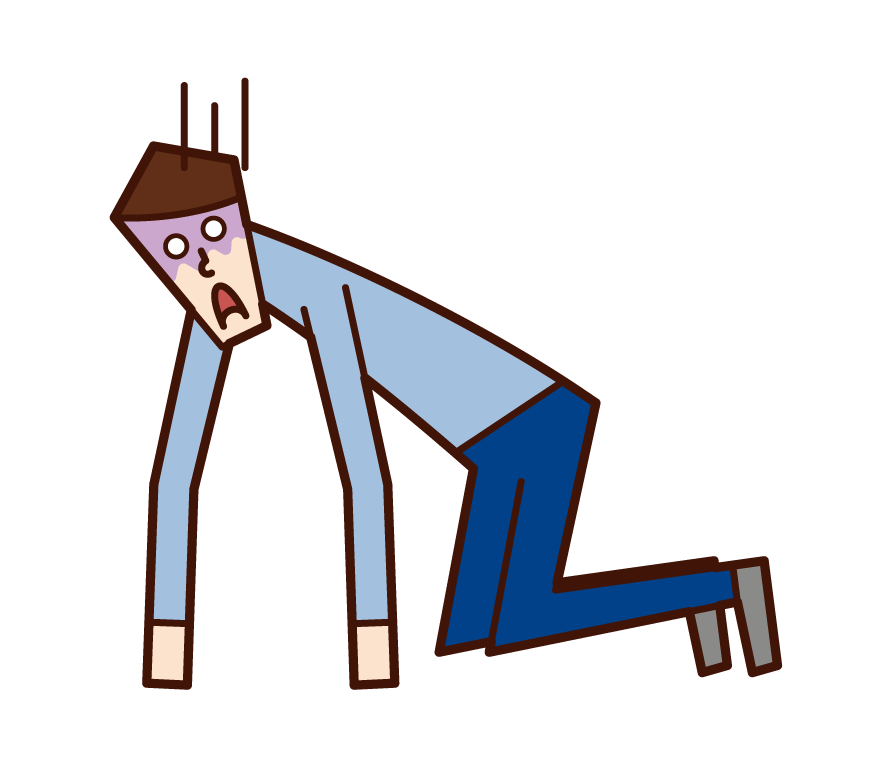 Illustration of depressed or shocked person (man)