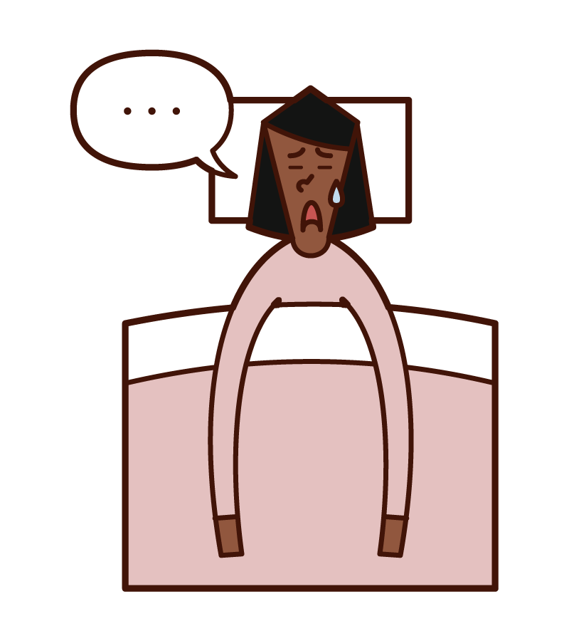 睡眠時無呼吸症候群（女性）のイラスト