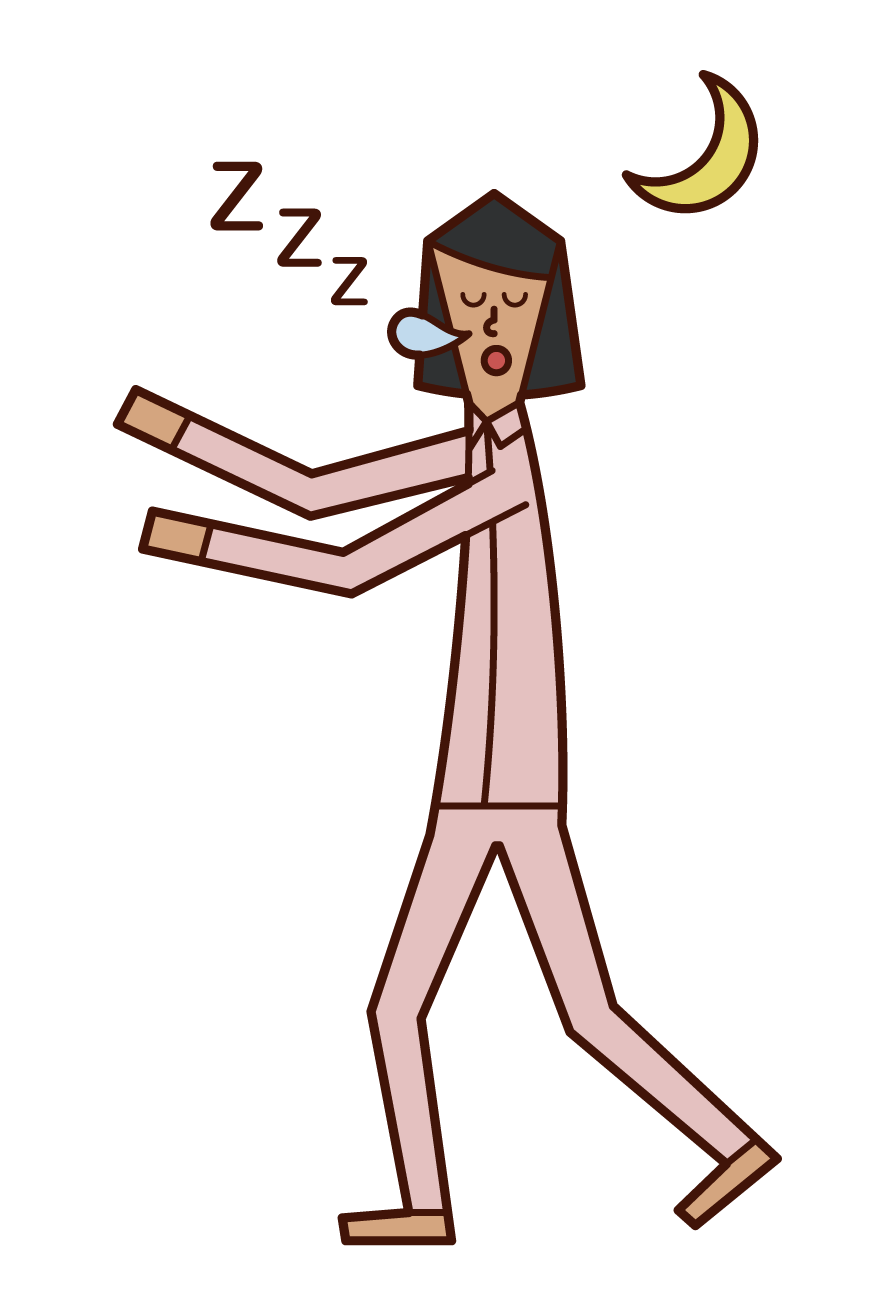 夢遊病・睡眠時遊行症（女子）のイラスト