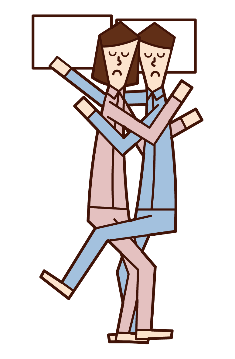 添い寝をするカップルのイラスト フリーイラスト素材 Kukukeke ククケケ