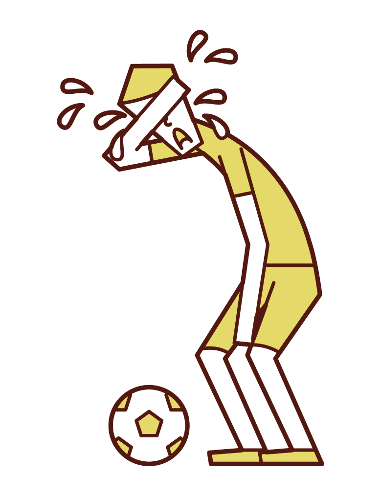 Illustration of a regrettable soccer player (man)