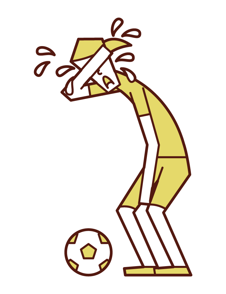 Illustration of a regrettable soccer player (woman)
