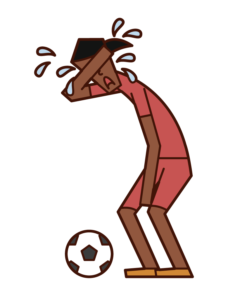 Illustration of a regrettable soccer player (woman)