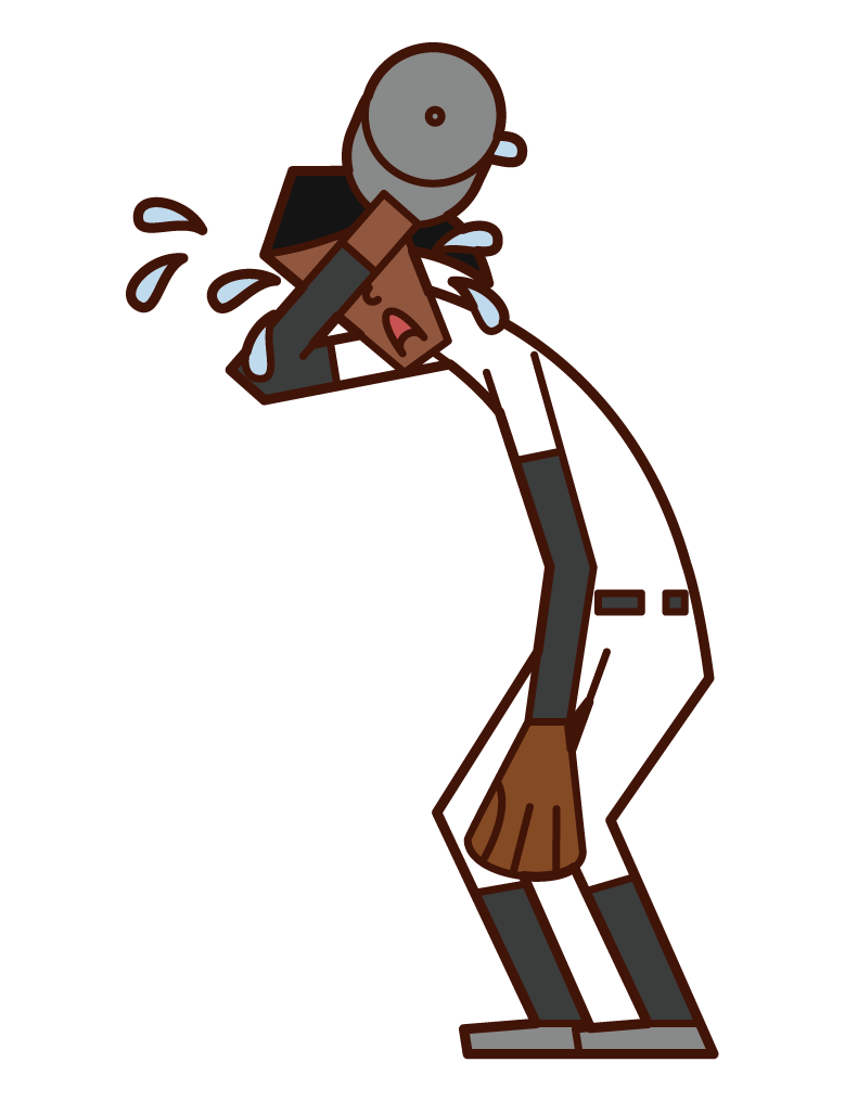 Illustration of a regrettable baseball player (woman)