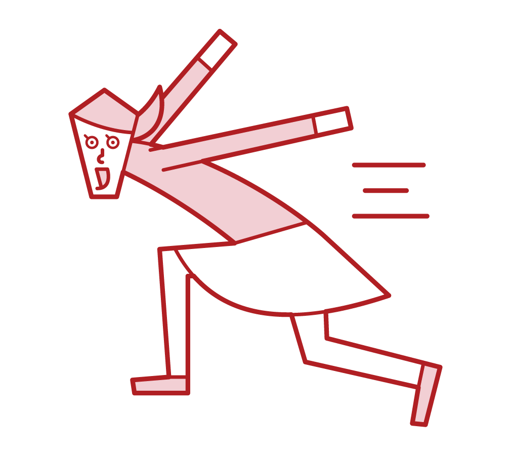 Illustration of a woman sprinting and running Illustration of a woman sprinting and running