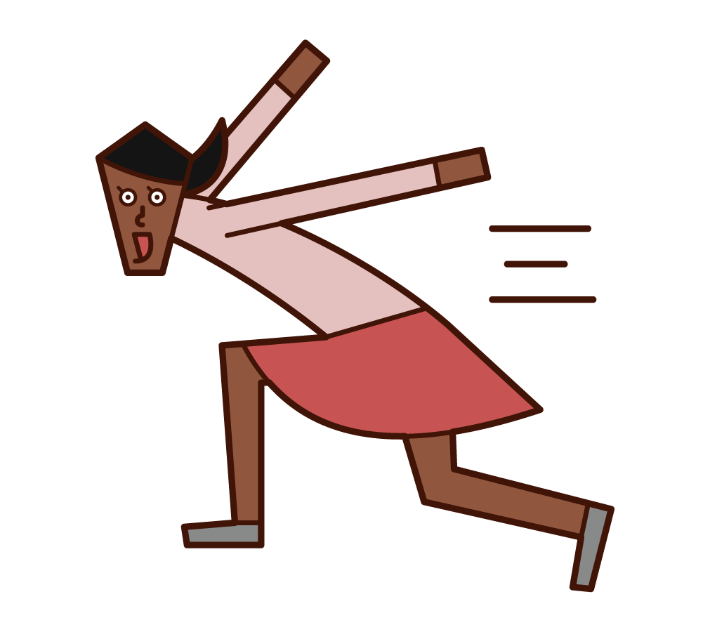 Illustration of a woman sprinting and running