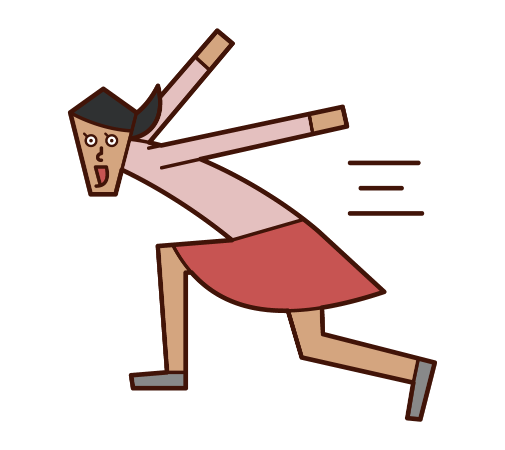 Illustration of a woman sprinting and running