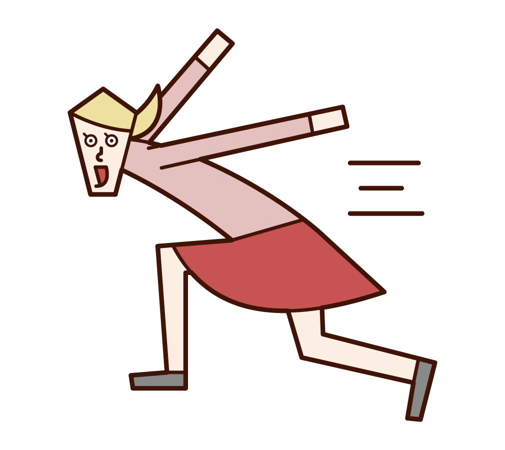 Illustration of a woman sprinting and running