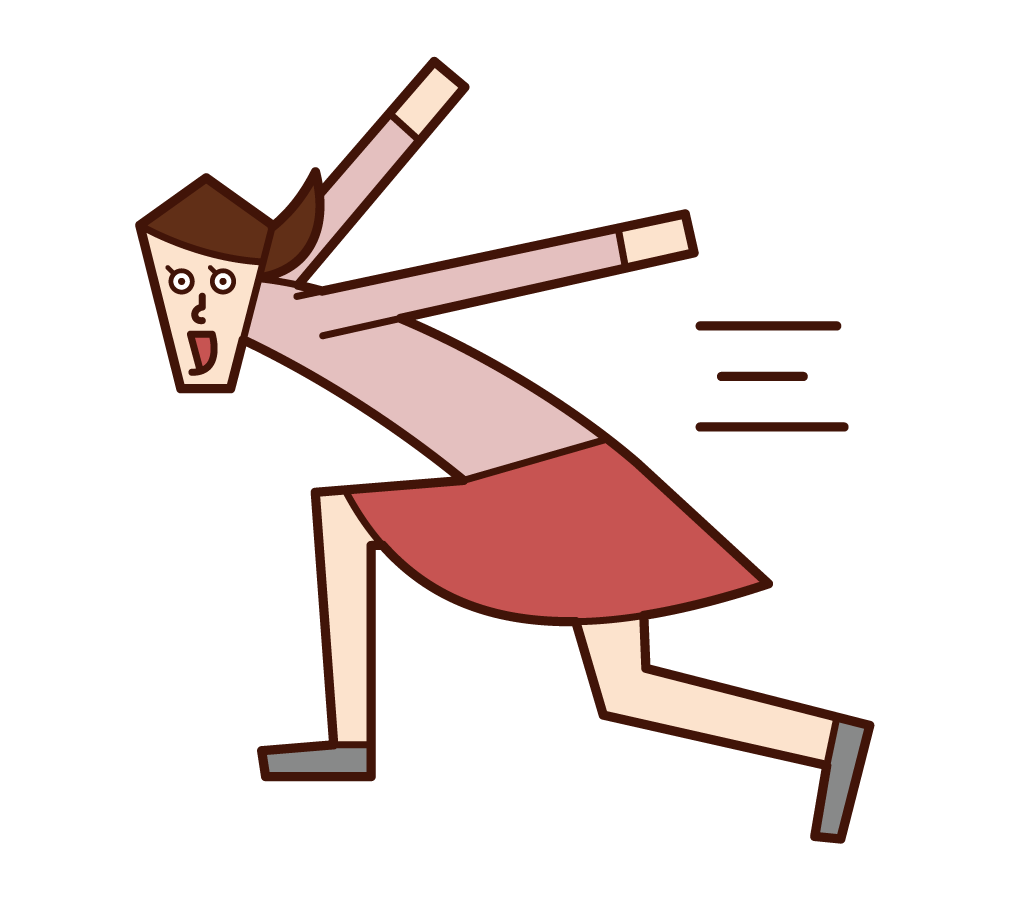 Illustration of a woman sprinting and running