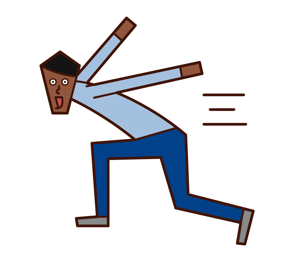 Illustration of a man sprinting and running at full speed