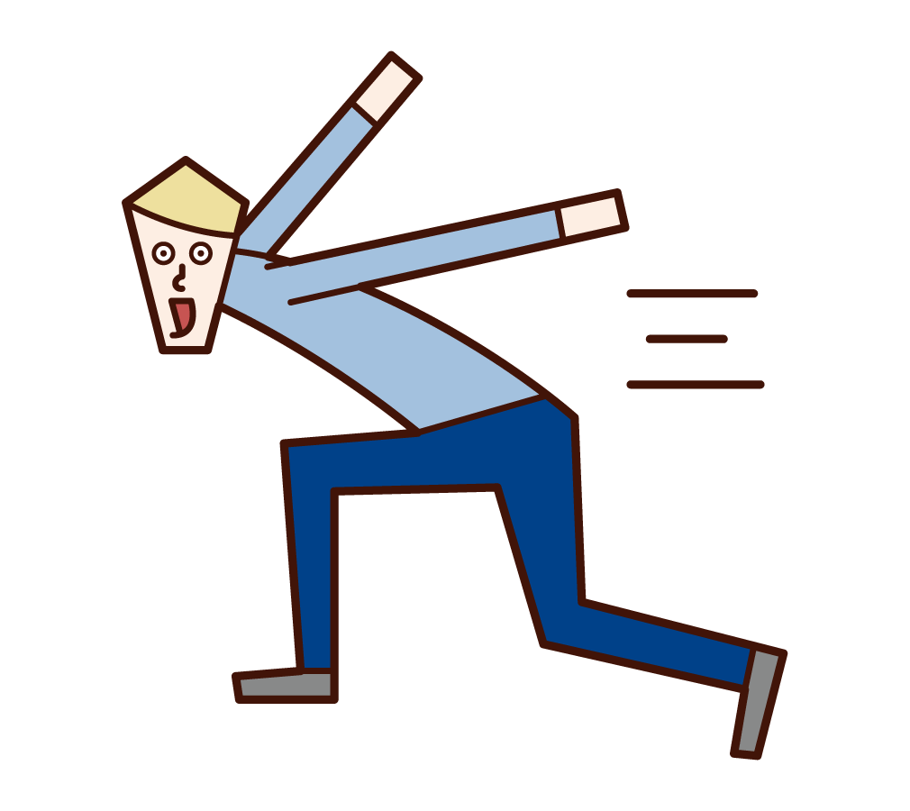 Illustration of a man sprinting and running at full speed