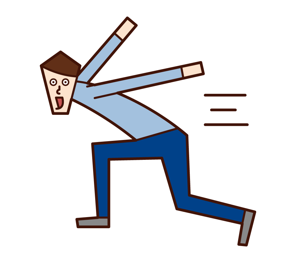 Illustration of a man sprinting and running at full speed