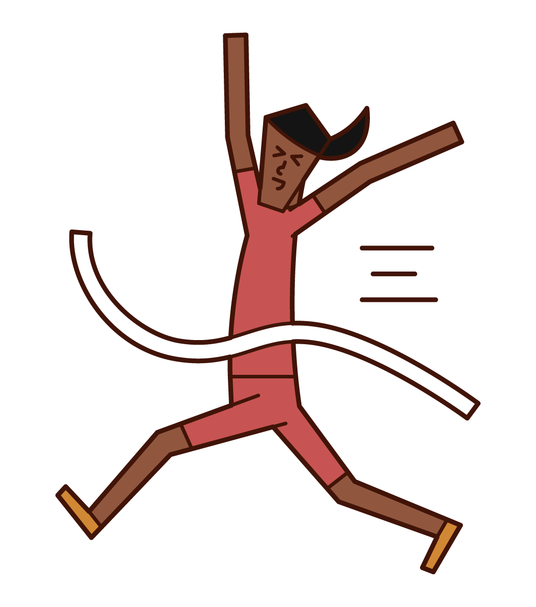 Illustration of goal person and goal tape (woman)