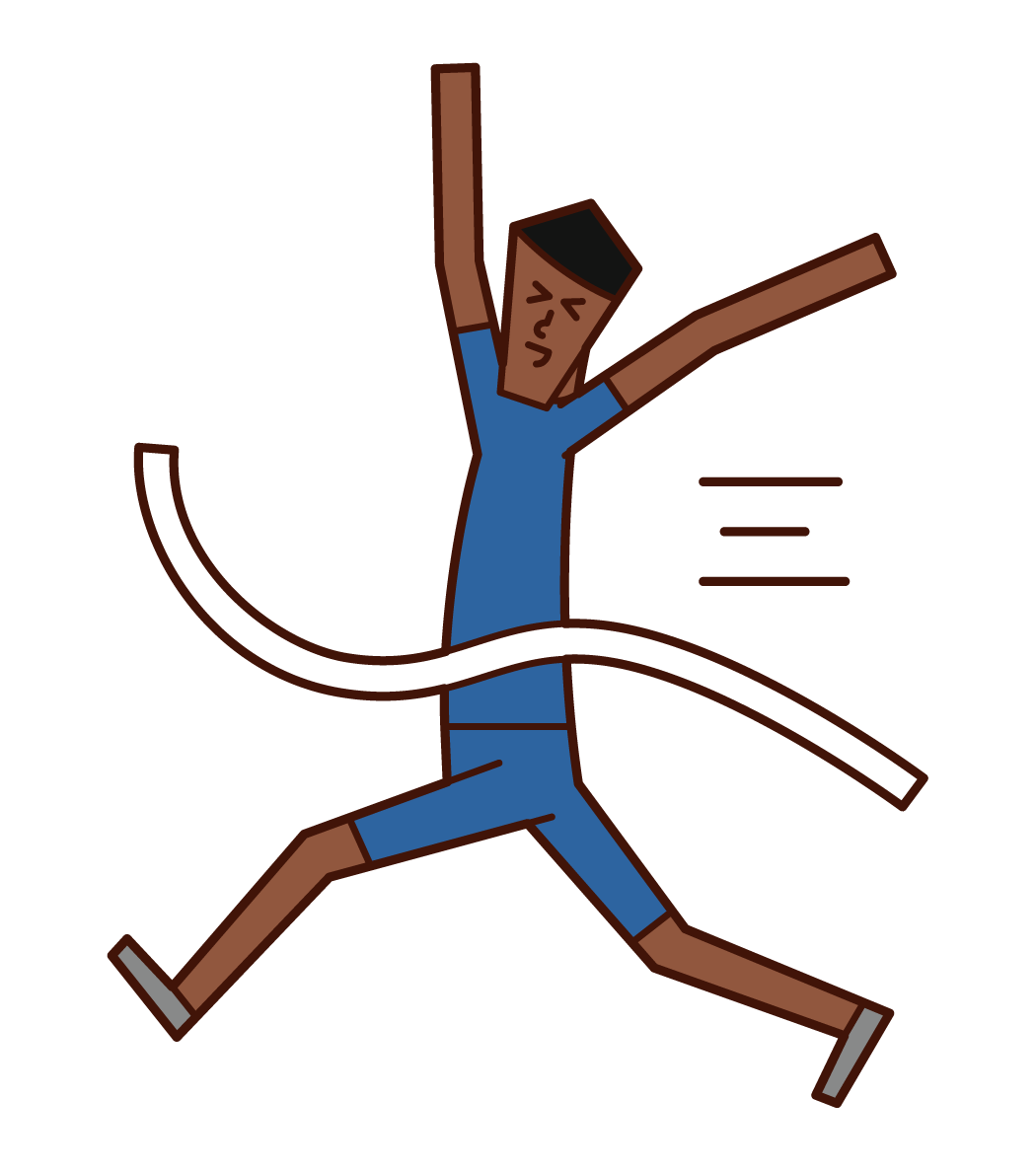 Illustration of goal person and goal tape (man)