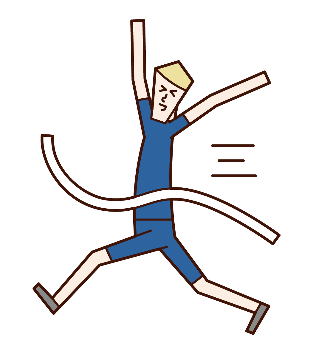 Illustration of goal person and goal tape (man)