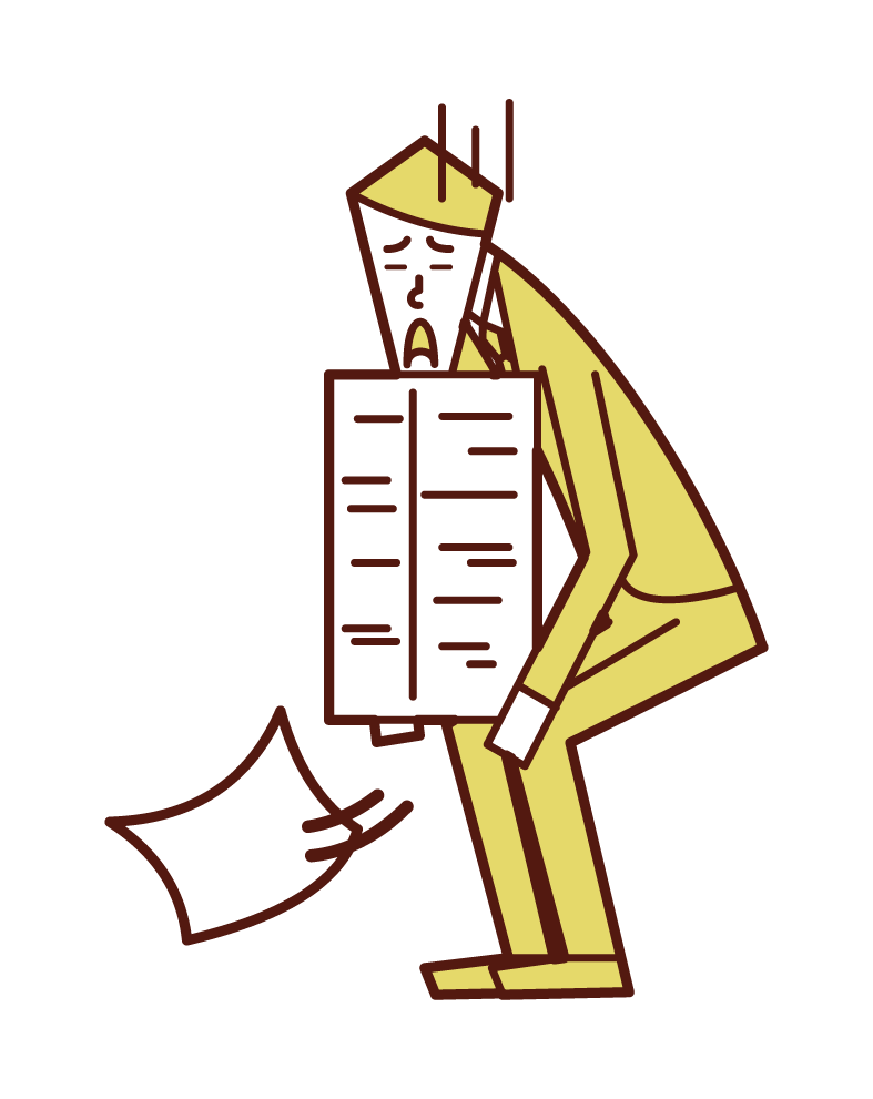 Document arrangement and chore (man) illustration