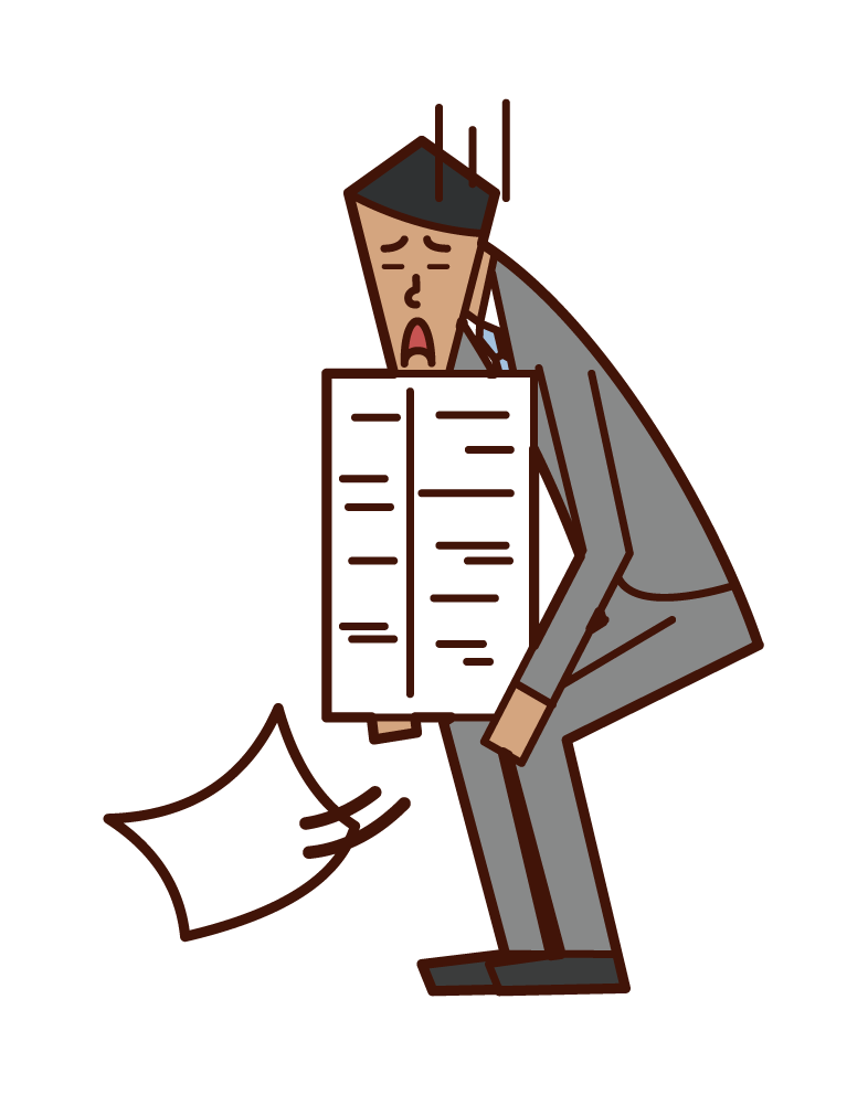 Document arrangement and chore (man) illustration
