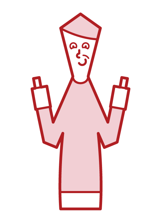 両親指を立てる人・グッジョブ（男性）のイラスト