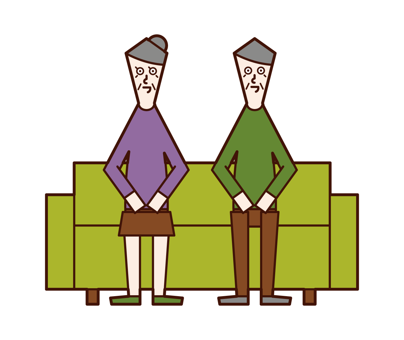 Illustration of an elderly couple