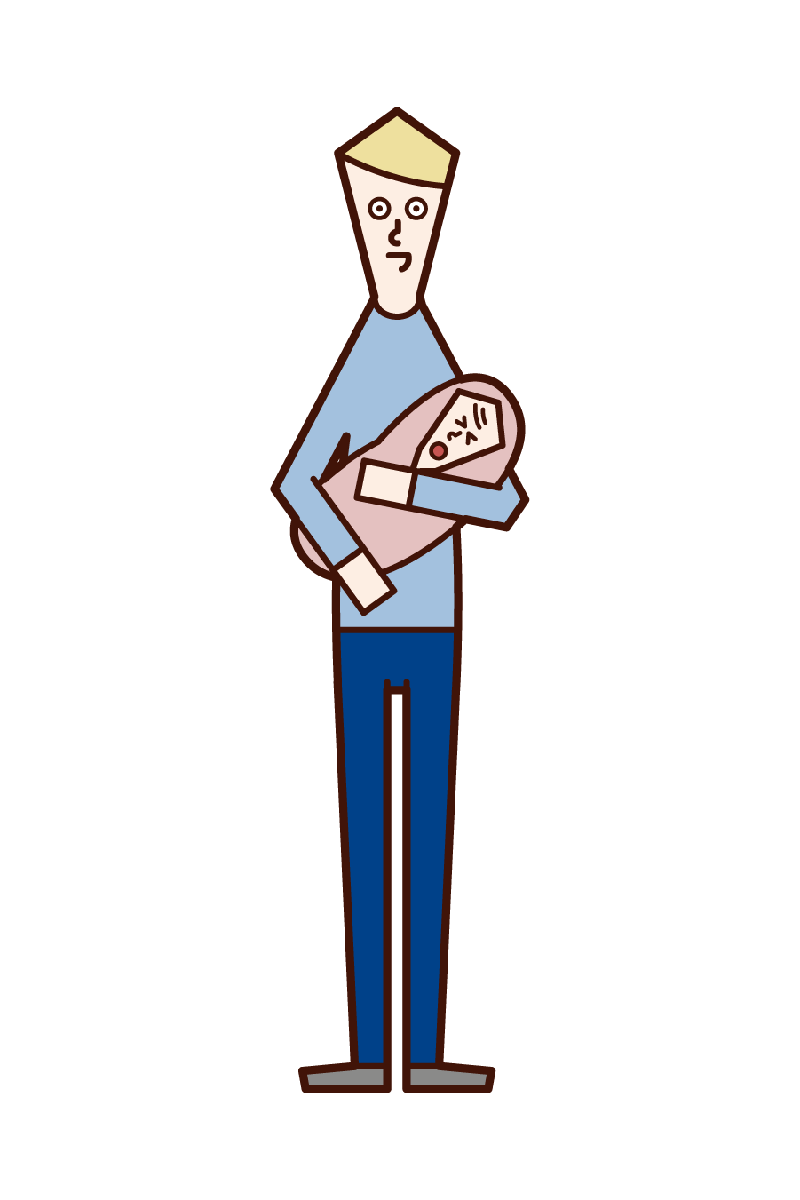 아기를 포용하는 사람 (남성) 그림