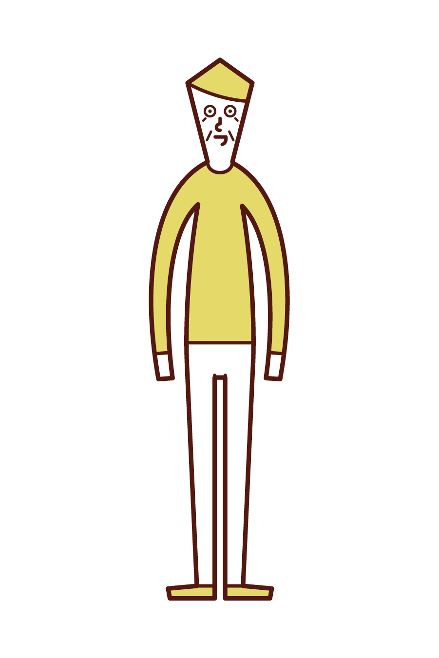 Illustration of an upright person (old man)