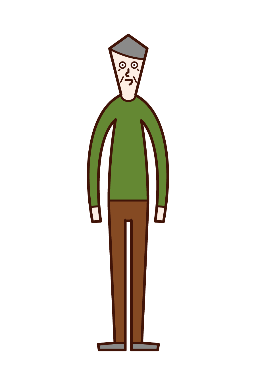 Illustration of an upright person (old man)