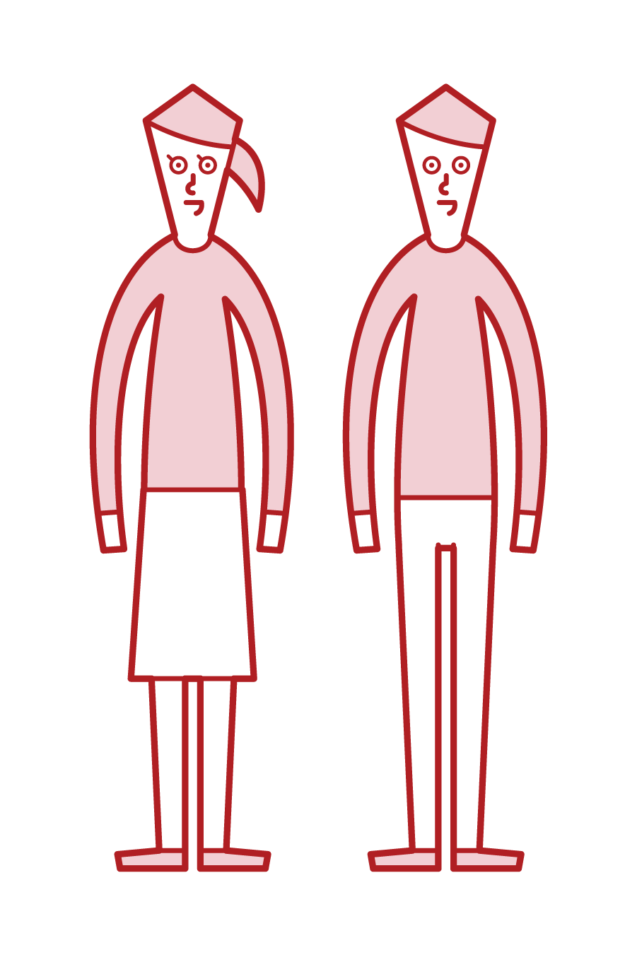 Illustration of a couple standing upright