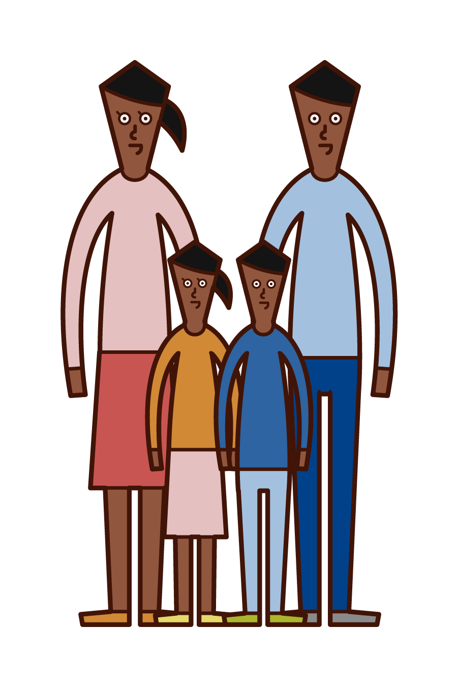 四人家庭插圖