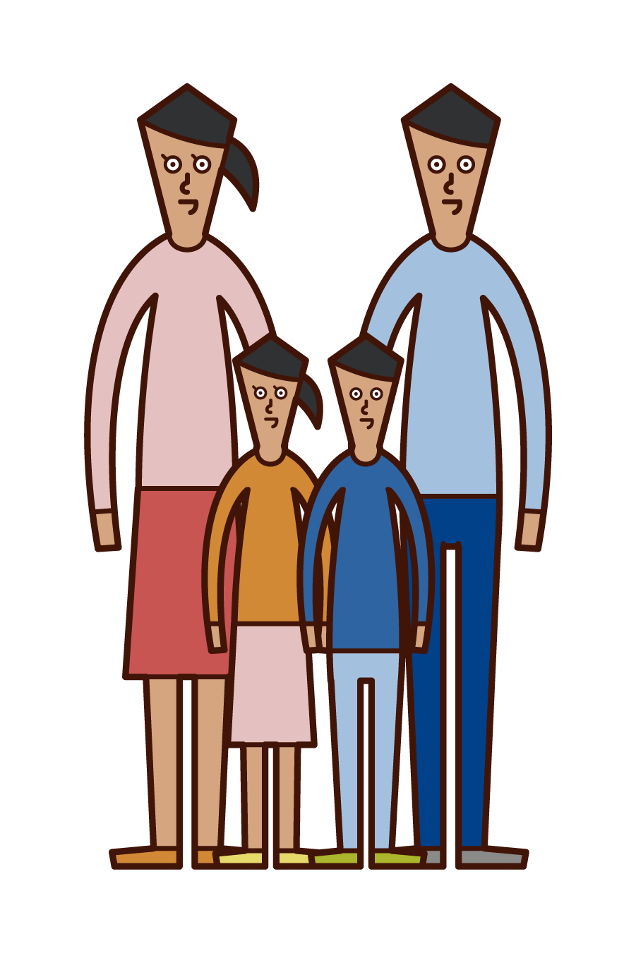 Illustration of a family of four