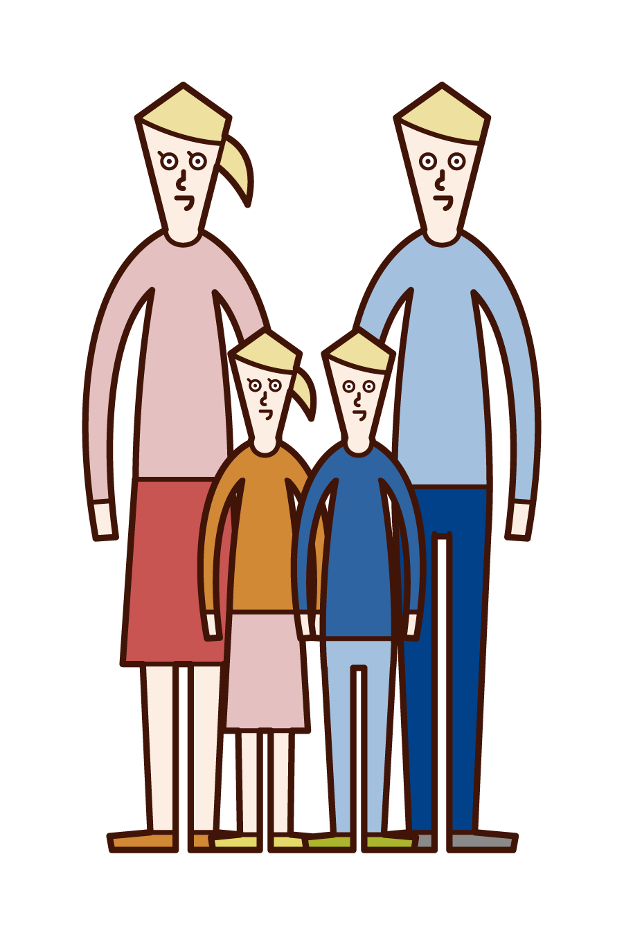Illustration of a family of four