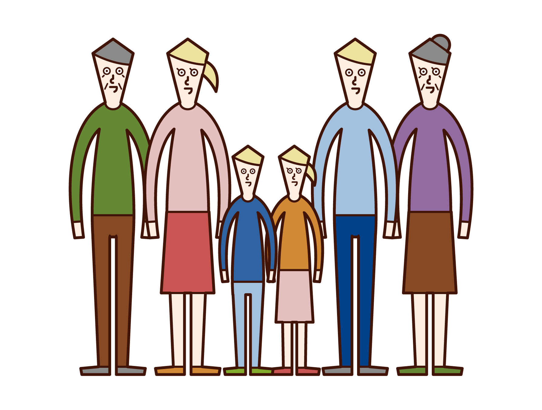 Upright Family Illustration