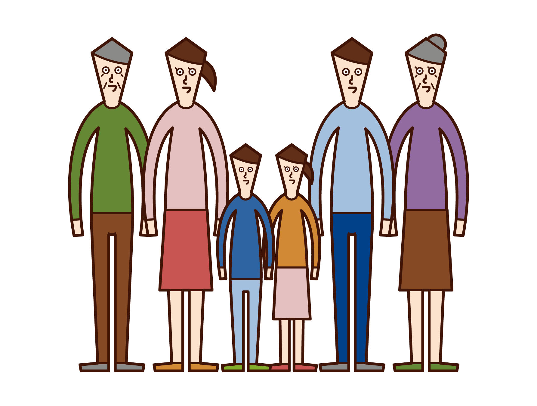 Upright Family Illustration